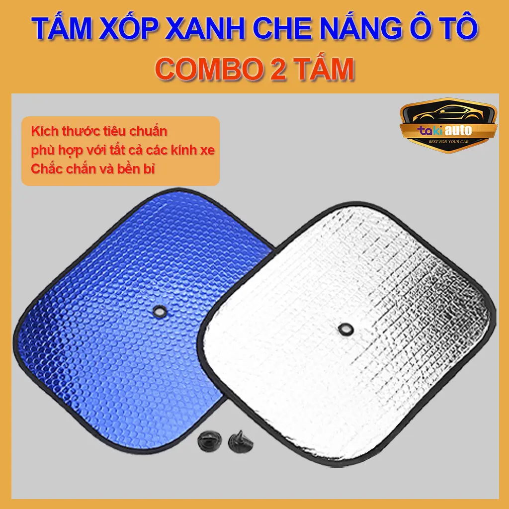Combo tấm che nắng xe ô tô ( kèm mút dính), miếng chống nắng oto, xe hơi, tấm rèm xốp xanh dán che nắng kính ô tô 4,5,7 chỗ xe bán tải