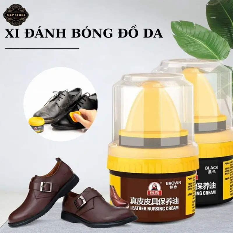 Xi Đánh Bóng Giày Da Làm Bóng Nhanh Đồ Da, Xi Kem Dưỡng Da Có Đầu Mút Hỗ Trợ 0