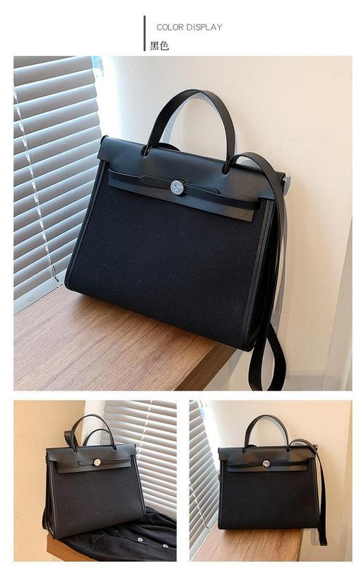 Product Introduction of Summer Women's Shoulder Bag Women's Bag Cross-Border Pu Niche Black High-Grade Tote Bag Messenger Bag Popular Bag 4