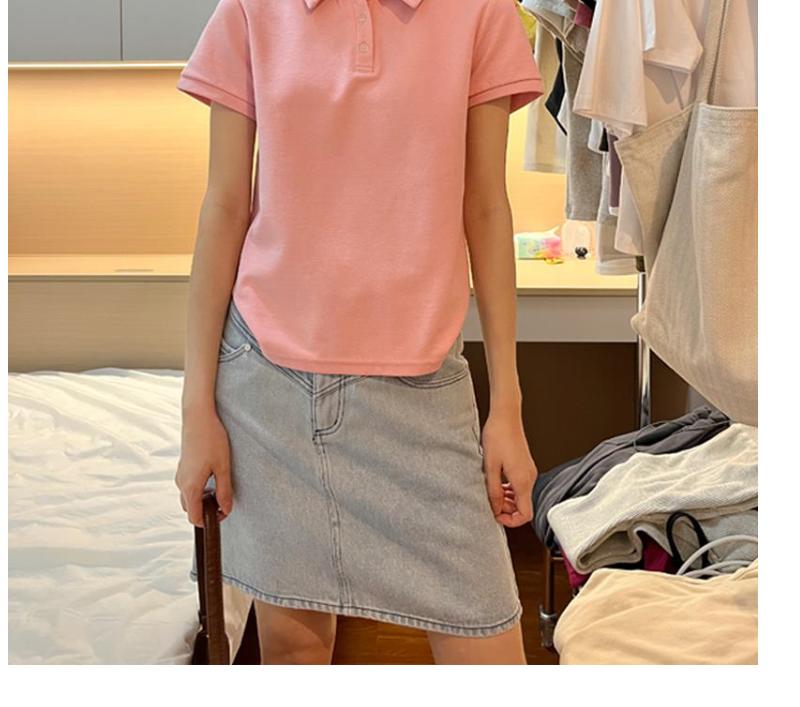 Product Introduction of White Short Sleeved T-Shirt For Women In Summer 2025, New Loose Polo Collar Small Shirt, Slimming And Versatile Shoulder Top, Autumn 13