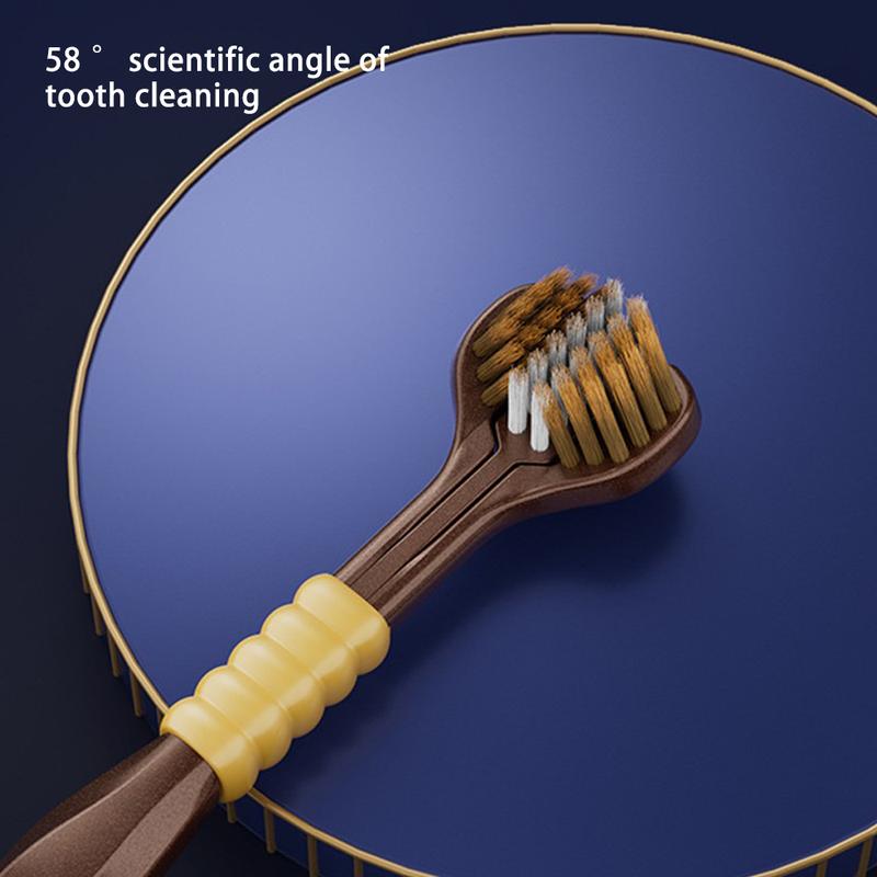 Product Introduction of Three-sided Toothbrush 6-piece Set For Tongue Brushing 360° Efficient Oral Cleaning Care Toothbrush Household Adult Three-head 3D Adult Toothbrush 17
