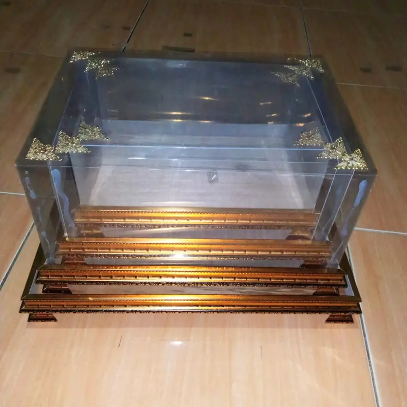 Kotak Hantaran Pengantin Frame Fiber Isi 4 Bok Elegant Tempat souvenir pernikahan kotak seserahan nikah buket wisuda 0