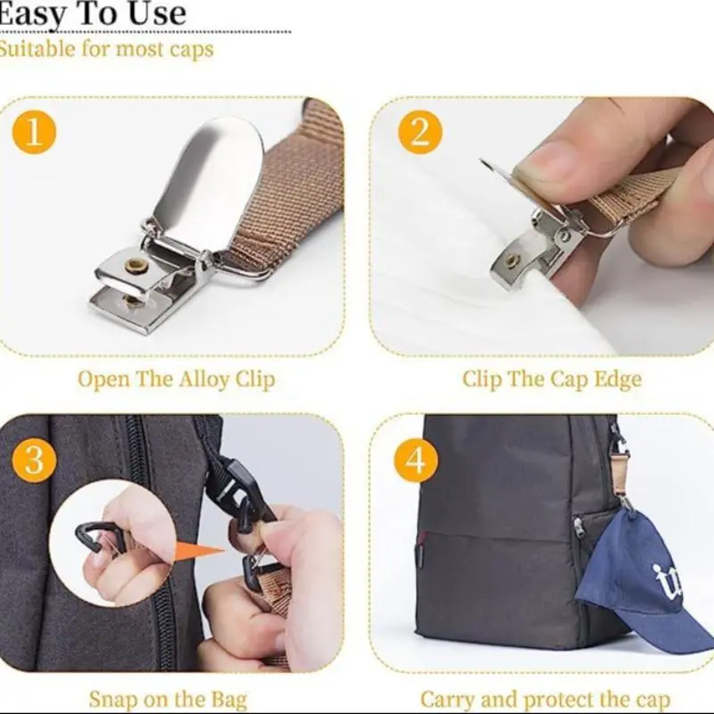 Outdoor Travel Hat Clip, 1 Count Portable Hat Companion Bag Clip, Multifunctional Outdoor Glove Storage Clip, Sports & Outdoor Accessories 2