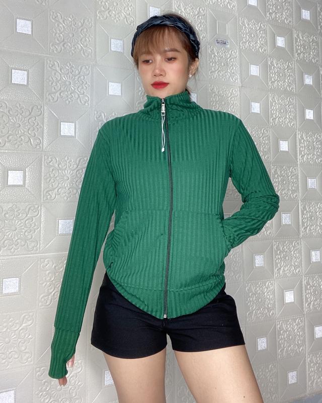 Áo Khoác Thun Gân Đũa Nữ Cổ Trụ Chất Dày Mịn 40kg-80kg Top Women Jacket áo khoác hoodie không mũ