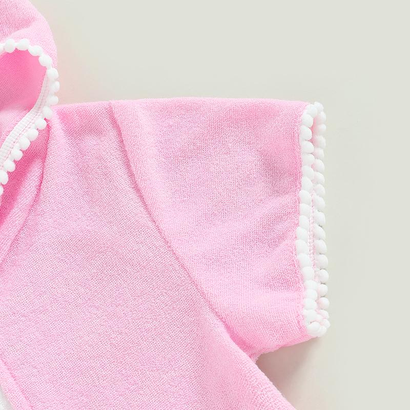 Girls Swim Cover Up, Terry Bathing Suit Coverup Short Sleeve Zip Up Beach Dress for Kids Advised Age: 2-10 Years 8