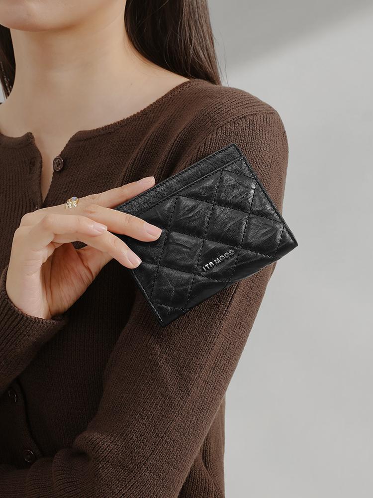 Product Introduction of ITAMOOD Genuine Leather Wallet Clutches Card Bag Integrated Anti Demagnetization Purse Short Women's Compact Zero Wallet 11