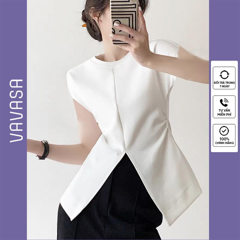 Áo sơ mi nữ thiết kể xẻ tà tay hến VAVASA SM91