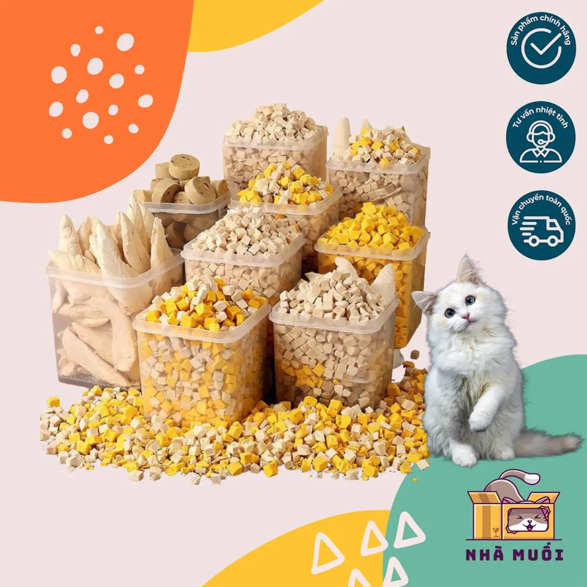 Thịt sấy khô, Topping Tổng Hợp cho chó mèo , Hỗ trợ chế độ ăn uống tăng cân cho chó mèo