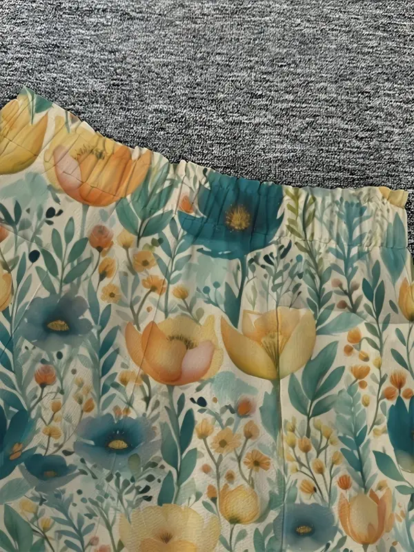 【Plus Size】 Floral Print Shorts, Casual Comfy Shorts for Summer, Women's Bottoms for Daily Wear 2