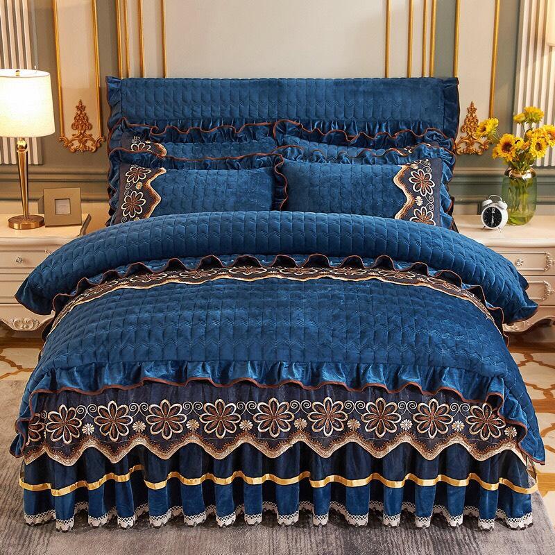 Bộ 4 món chăn ga gối nỉ tuyết nhung trần phủ  cao cấp 3