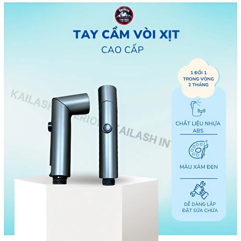 Bộ vòi xịt vệ sinh tăng áp 2 chế độ xoay cao cấp có đi kèm van gốc chia nước bảo hành 2 năm - KAILASH INTERIOR 3