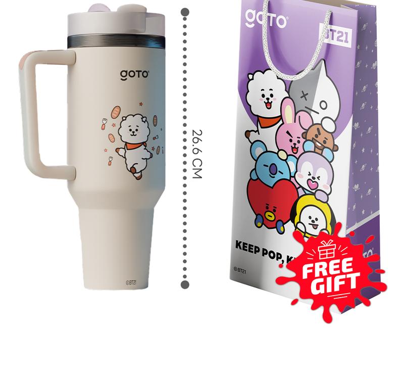 Product Introduction of Goto [COD] K-Joy X BT21 Tumbler Tahan Dingin Panas Botol Tempat Minum Aesthetic 1.2L 50