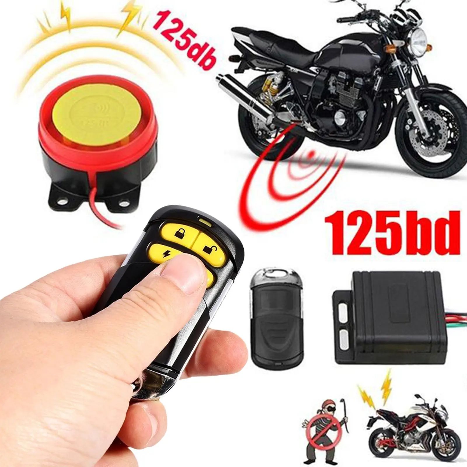 Hệ thống báo động chống trộm xe máy, với điều khiển từ xa, tín hiệu an ninh, F0M4 Thông Dụng