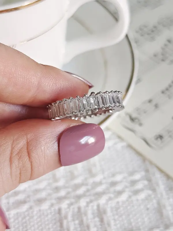 Elegant Rhinestone Decorated Ring, Fashion Accessories for Women & Girls, Trendy All-match & Exquisite Jewelry for Birthday Gift 8