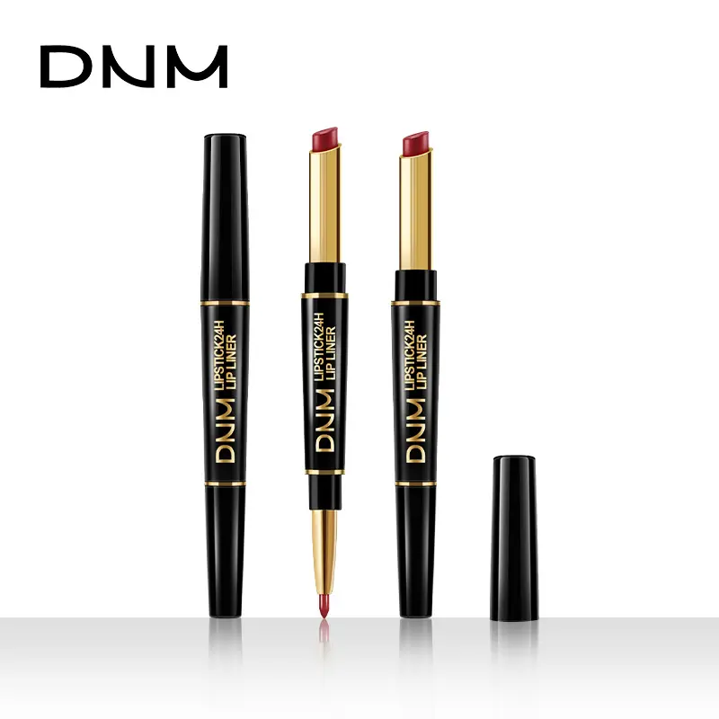 Dnm Double-Headed Lipstick Lip Liner Shimmer Matte Color Rendering Waterproof Lipstick Lip Pencil Exclusive