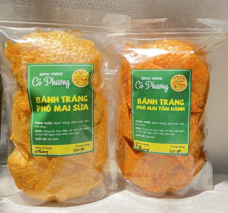 COMBO 1KG BÁNH TRÁNG PHÔ MAI: MÈ SỮA-TÔM HÀNH (2 TÚI 500GR) Cay Ăn Vặt Food Thức Ăn Snack rong  biển