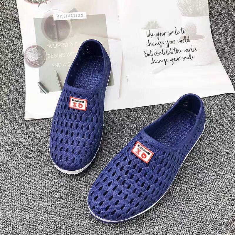 Giày nhựa dẻo Lỗ tổ ong đi mưa bít mũi nam nữ - Giày nhựa lỗ lao động siêu êm siêu bền - GL006 0