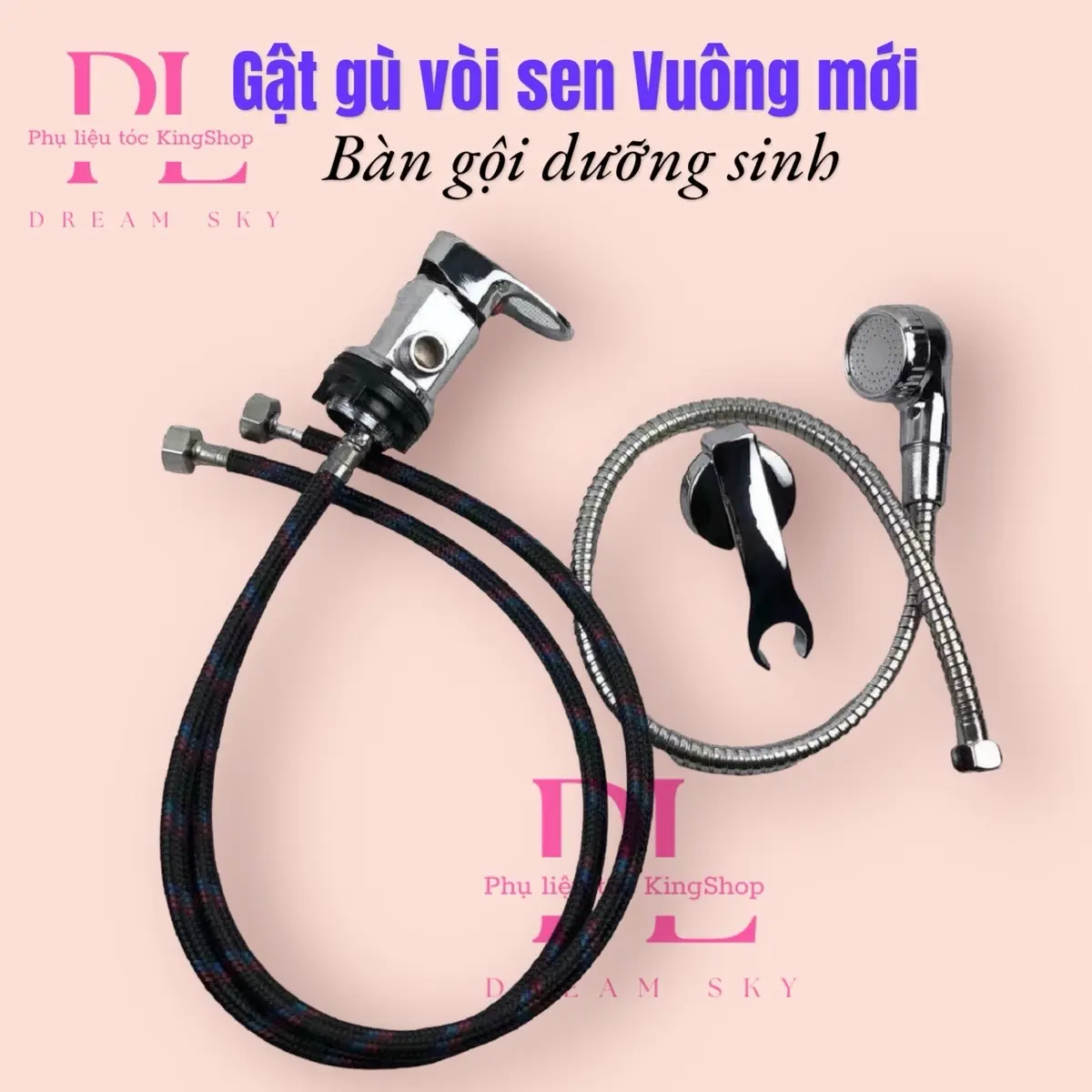 Gật gù và vòi sen Vuông mới 2024 gật gù gắn liền vòi sen tại bàn dùng cho tất cả bàn gội đầu dưỡng sinh