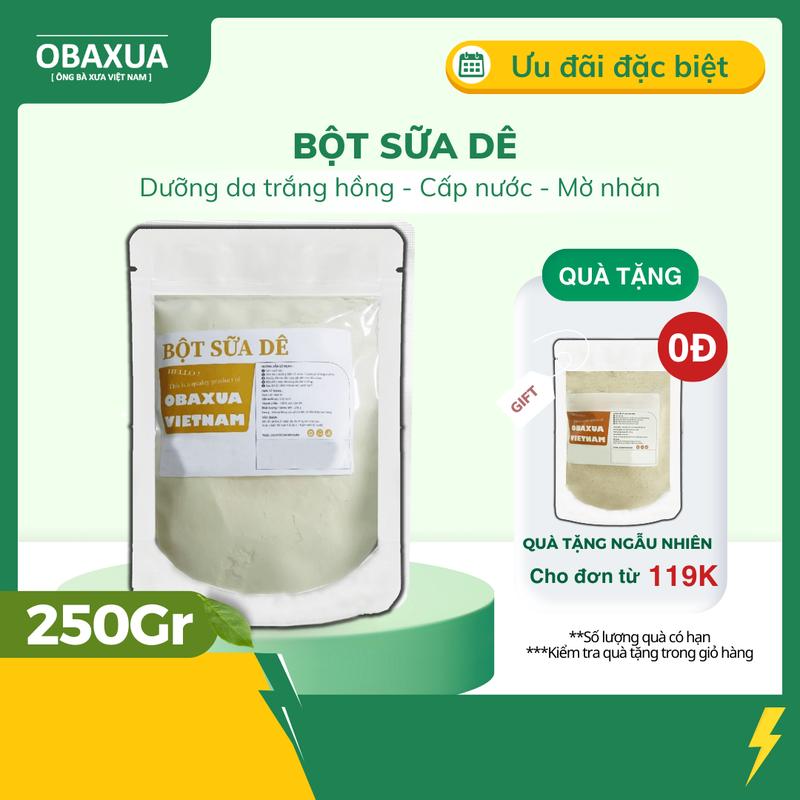 Bột sữa dê Obaxua 250gr, 500Gr - Dưỡng da, Cấp nước - Mask Làm Đẹp Da Đắp Mặt Nạ ủ hỗ trợ dưỡng sáng da