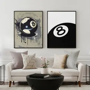 Poster Kayu 8 Ball 30x40 Hiasan Dinding Dekorasi Kamar Wall Decor Billiard notsleep store