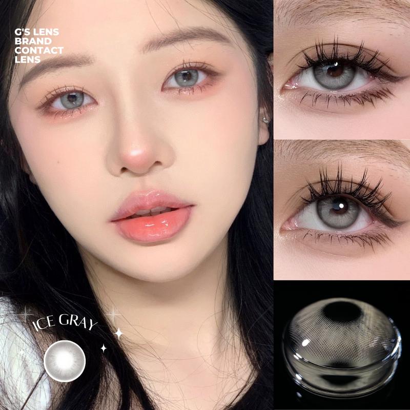  Kính áp tròng Gtrendy ICE GRAY Xám Tây Băng lens cận 6 tháng G.DIA 14.0mm có độ 0-8 