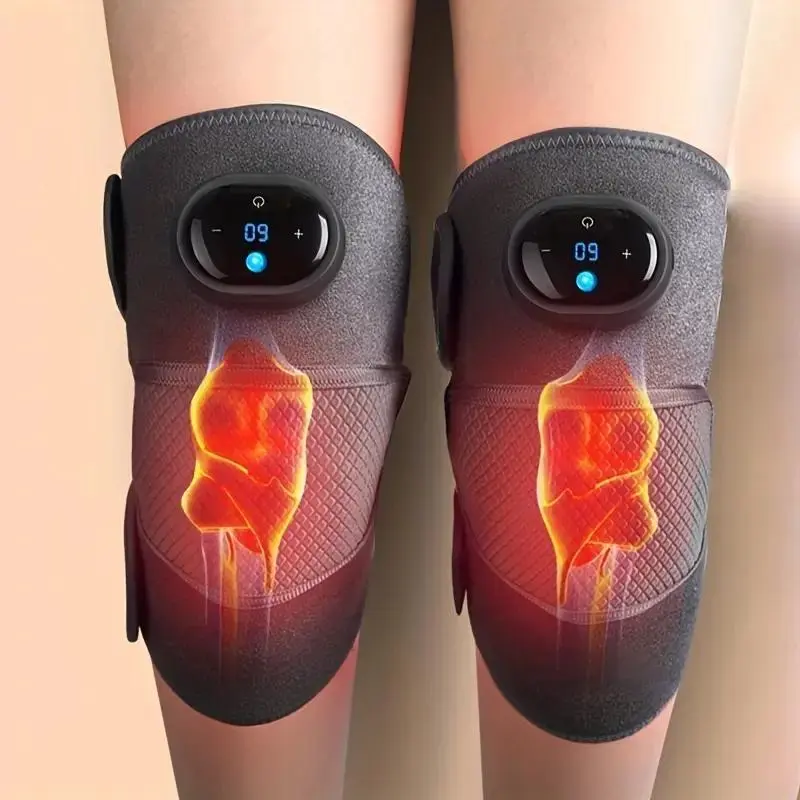 Electric Heated Knee Massager, 3 in 1 Rechargeable Adjustable Heating Mode Knee Elbow Shoulder Warmer, Winter Gift for Women & Men