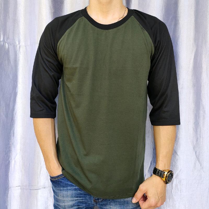 kaos polos reglan pria wanita (unisex) lengan 3/4 uk M L XL XXL Nyaman Tebal Oblong Santai Baju Dewasa Seragam Katun Atasan 7