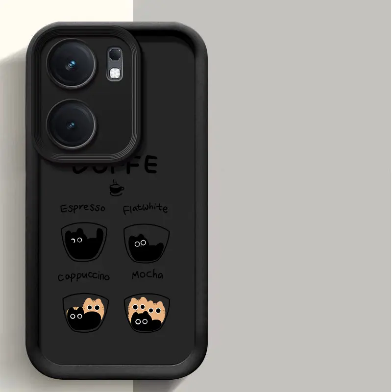 Ốp Điện Thoại, Dành Cho Oppo Reno 13F 4G 5G, Chất Liệu Mềm Mại, Chống Vỡ, Thiết Kế Hình Mèo Cà Phê 2