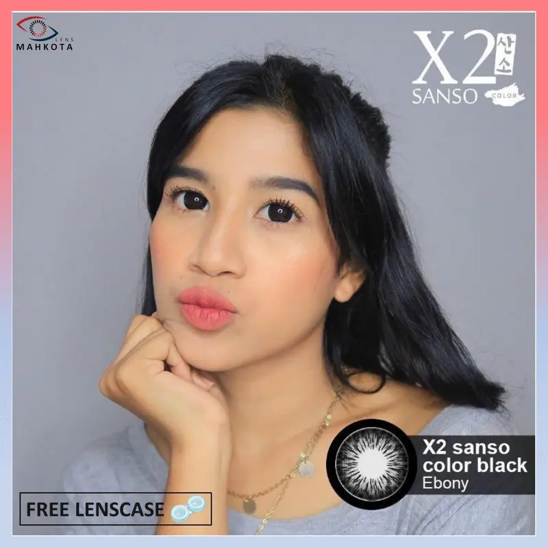 Softlens Sanso Black NormaL & Minus (-0.50 SD - 6.00) Free Lenscase By Exoticon Mocha Espresso Ebony Mahkota Softlen Soflen Soflens Trendi 3