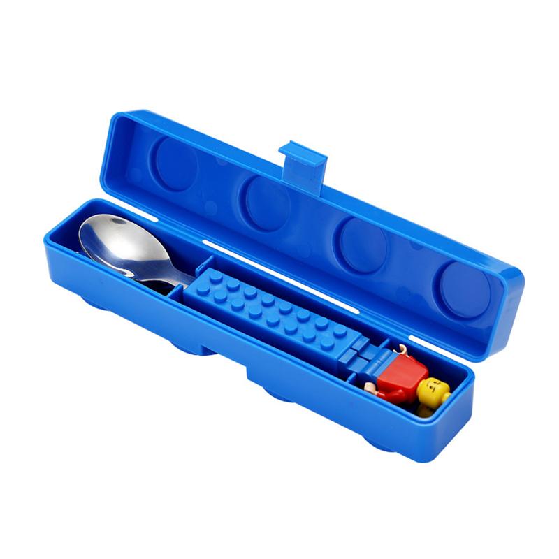 Toddler Spoon Fork Set, Building Blocks Flatware Portable Utensils ...