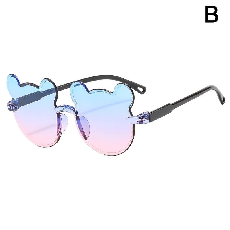 Product Introduction of Korean Version Fashion Cute Gradient Color Bear Conjoined Piece UV Protection Children Sunglasses 30