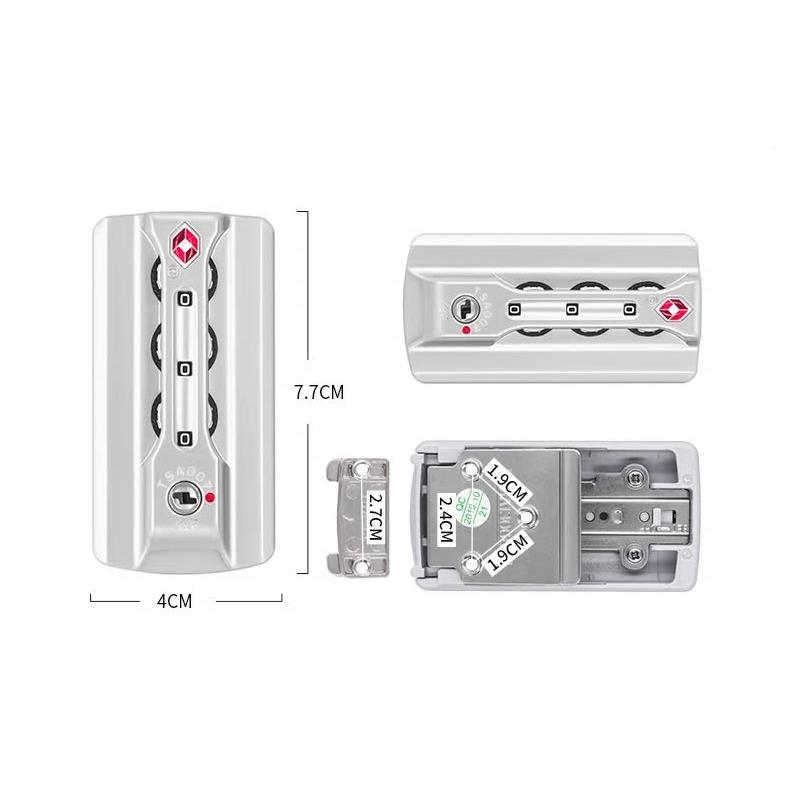Ổ khóa số dùng cho vali khung nhôm tích hợp TSA chính hãnġ - Phụ kiện vali