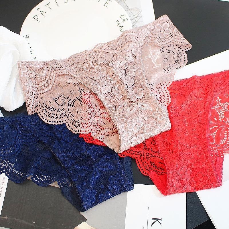 Luckymm Celana Dalam Wanita / Knicker Cancut Wanita Bahan Soft Lace Lembut 9936