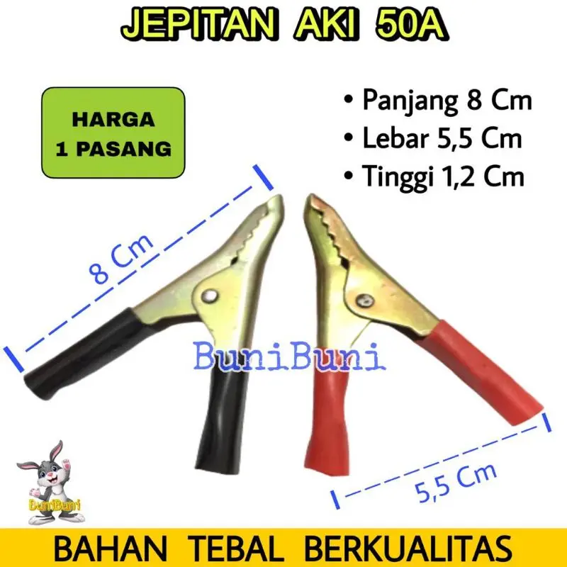 JEPITAN AKI 50A - Jepit / Capit Aki Accu Buaya 50A Universal (SEPASANG) 0