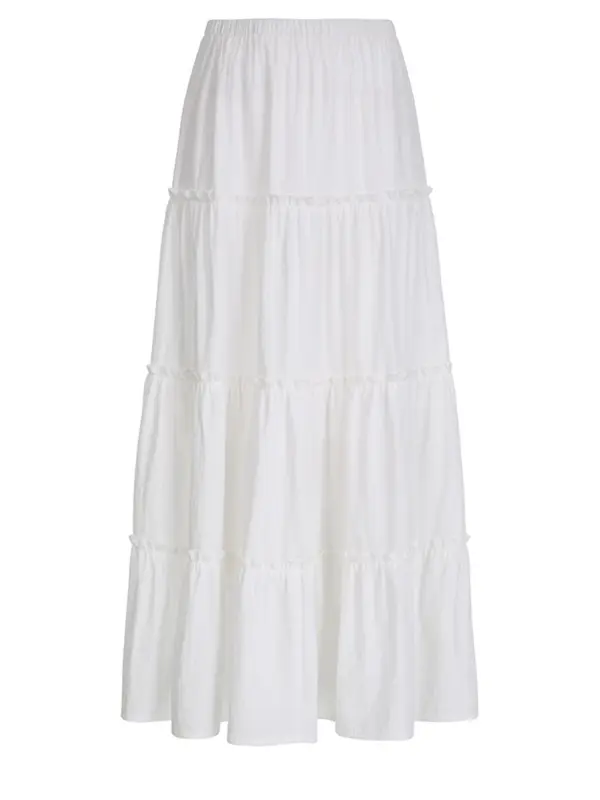 Women's Frill Ruffle Hem High Waist Skirt, Summer Outfits 2024, Boho A Line Skirt for Holiday Vacation, Ladies Spring & Summer Bottoms 1