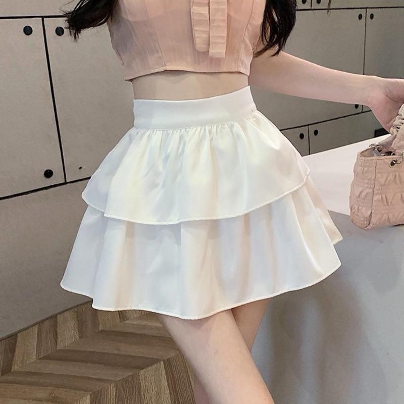Chân váy xếp ly hai tầng tennis xoè phồng trắng đen hồng có quần trong VANISA CV025