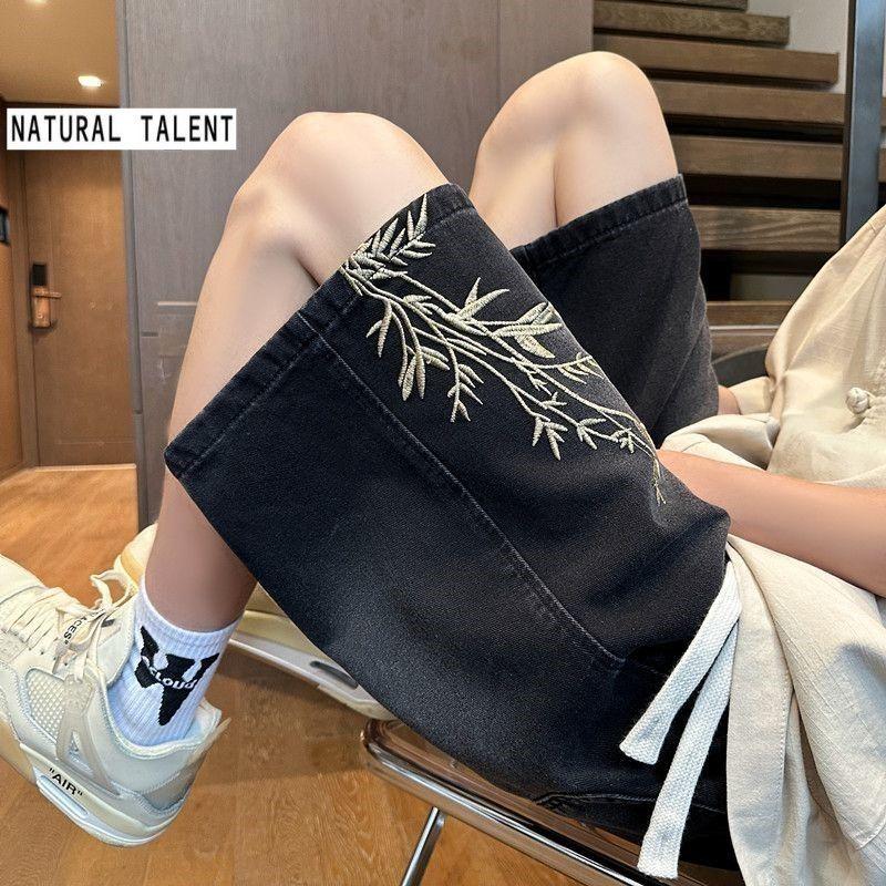 Embroidered Denim Shorts Men's Summer Thin New Chinese Style - TikTok ...