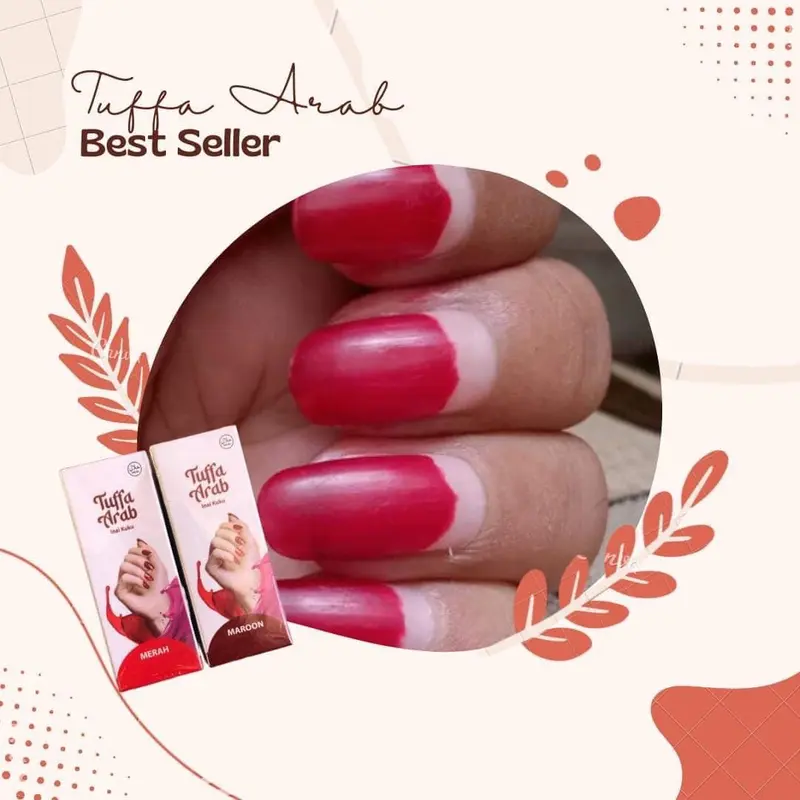 Henna TUFFA ARAB Warna Awet tahan lama sah buat Wudhu & Sholat Kuku Tangan Nail Art Polish Kutek 6