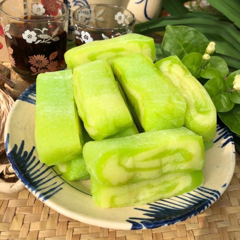 Set 3 Thanh Bánh Dẻo Đậu Xanh Lá Dứa Thanh 5 Bánh Bánh Nếp Dẻo Đậu Xanh Tuổi Thơ Thơm Ngon Không chứa sữa Lượng đường thấp