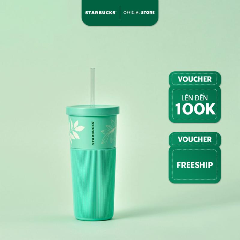 Ly Starbucks Cold Cup 24Oz (710ml) SS SILCON SLV N_GRNS LT