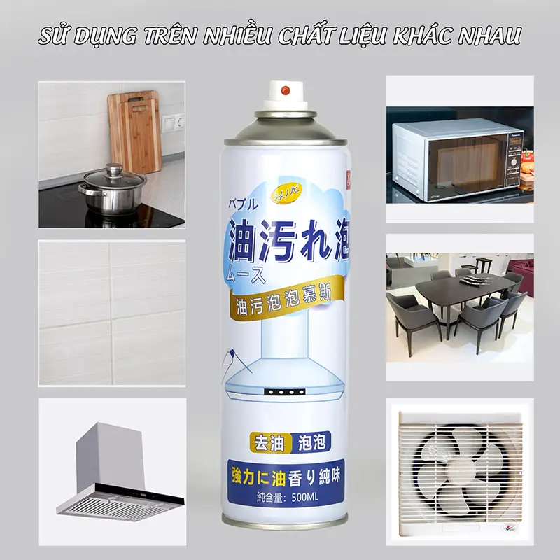 Xịt tẩy dầu mỡ, vệ sinh bếp đa năng, làm sạch cả vết cặn dầu mỡ bám lâu ngày nhanh chóng hiệu quả 5