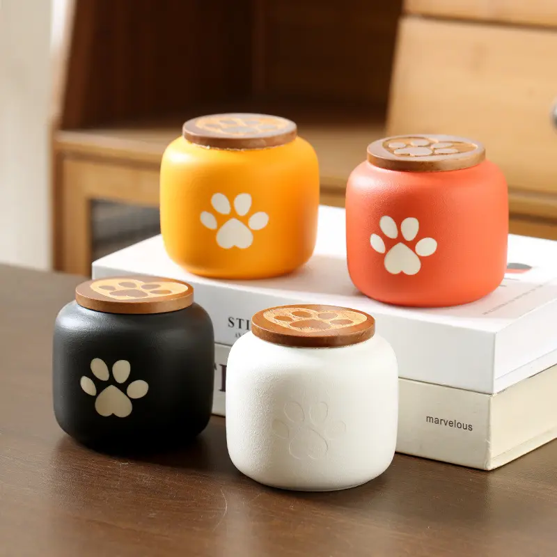 Ceramic Pet Urn Moisture-Proof and Humidity-Proof Urn Box with Engraving Funeral Supplies Sealed Jar