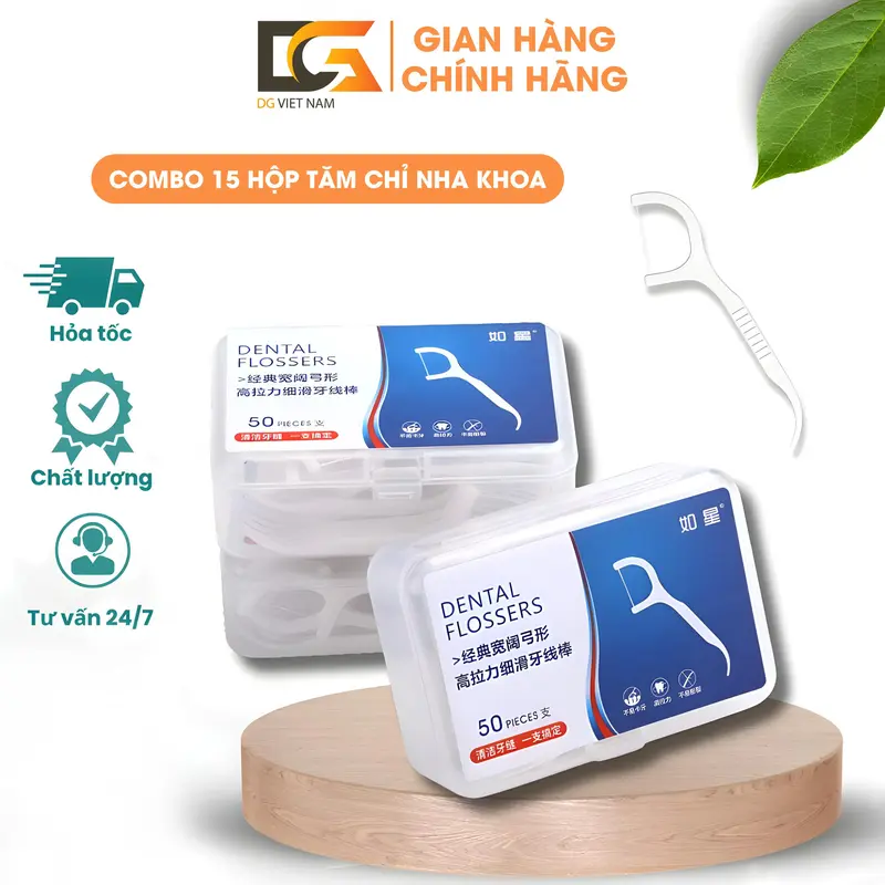 Combo 15 Hộp Tăm Chỉ Nha Khoa, sợi mảnh vệ sinh kẽ răng chân nướu 0