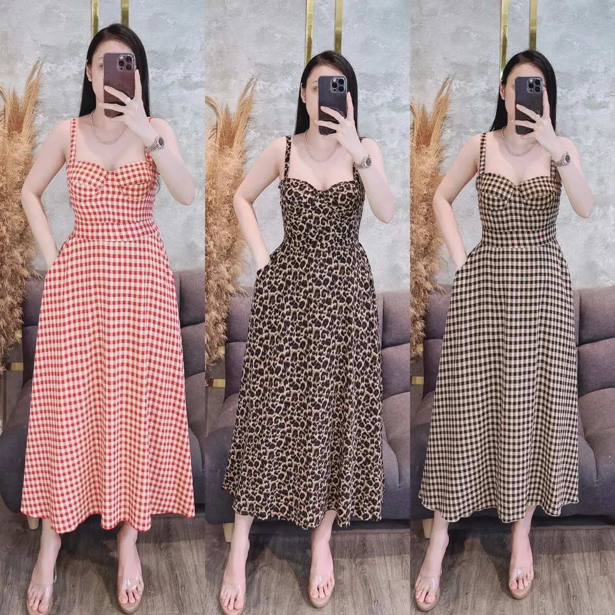 Đầm Hai Dây To Cúp  Dáng Lửng