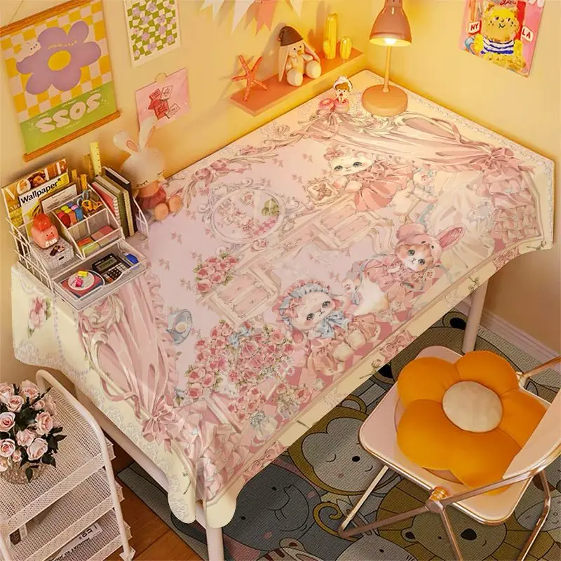Khăn trải bàn hình trái tim Lolita Chính Hãng Dễ Thương và nữ tính, Thích hợp cho ký túc xá, Bàn trang điểm, Bàn trang điểm, Đồ Trang Trí phòng ngủ, Vải năm 2025, Nhận xét tích cực 5065 0