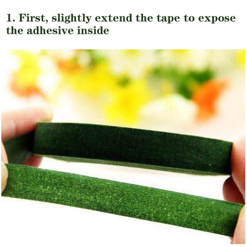 Product Introduction of Creative Self Adhesive Floral Tape Packaging 20m Green Nylon Wedding Bouquet DIY Wrapping Tapes Party Decor 20