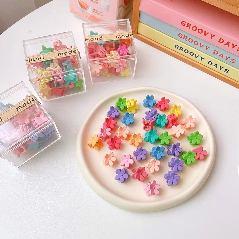Mini Candy Color Small Clip Ladies Cute Flower Hiar Clip Hair Accessories