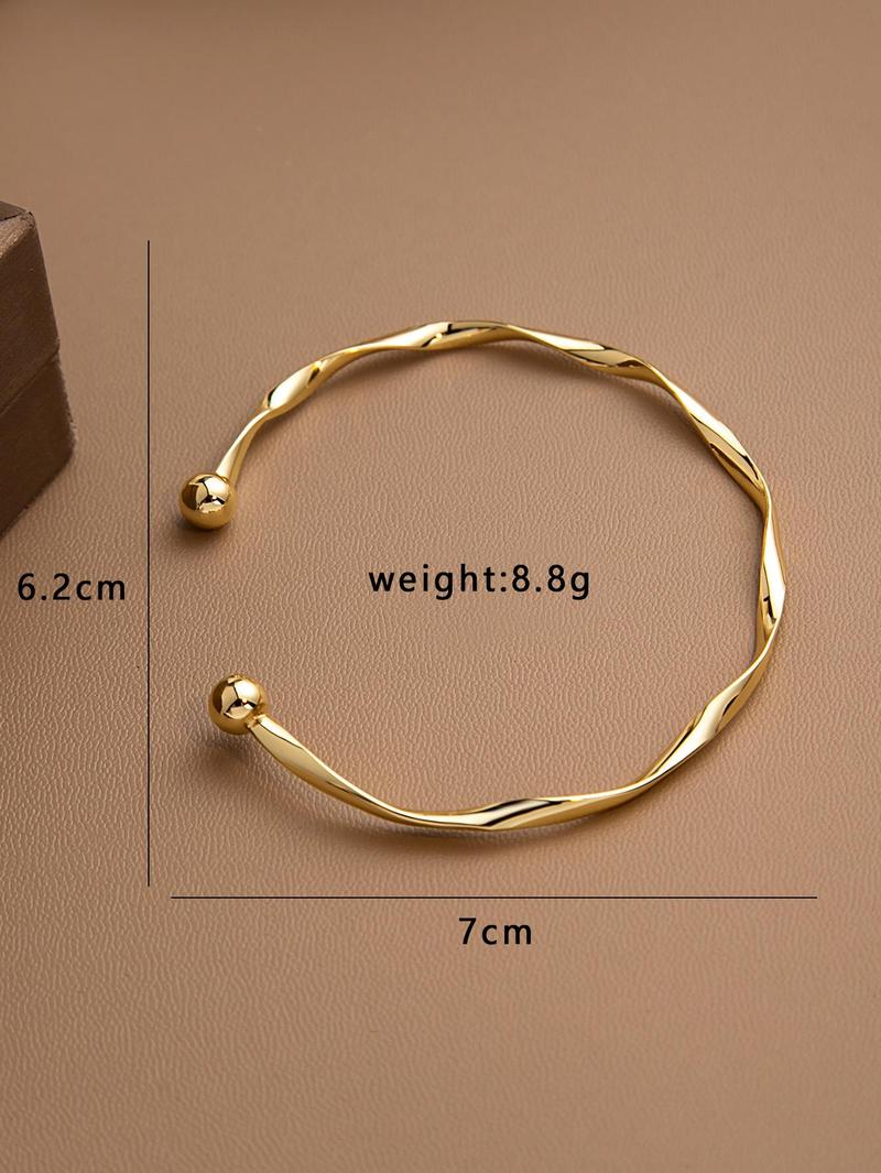 Product Introduction of Women's Plain Casual Alloy Cuff Bangle,  Mother's Day Gift, Elegant Casual All-match Jewelry for Girls Gift, Female Classic Fashion Accessories for Daily Wear 14