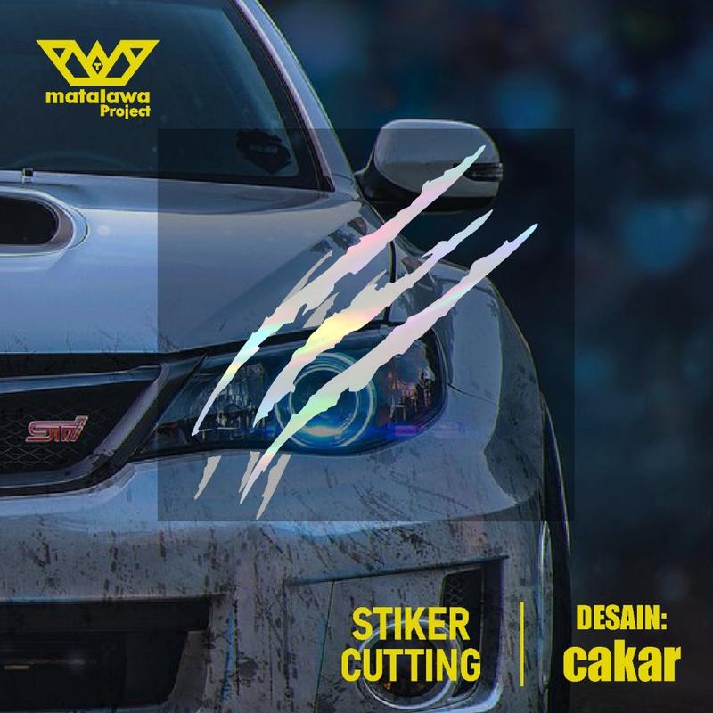 Sticker Cakar Cutting Kaca Mobil Lampu Motor Monster Claws Stiker ...