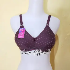 3 Pcs BH Remaja Bra ABG Dan Dewasa Polkadot List Karet Tanpa Kawat Tanpa Busa Lembut Nyaman